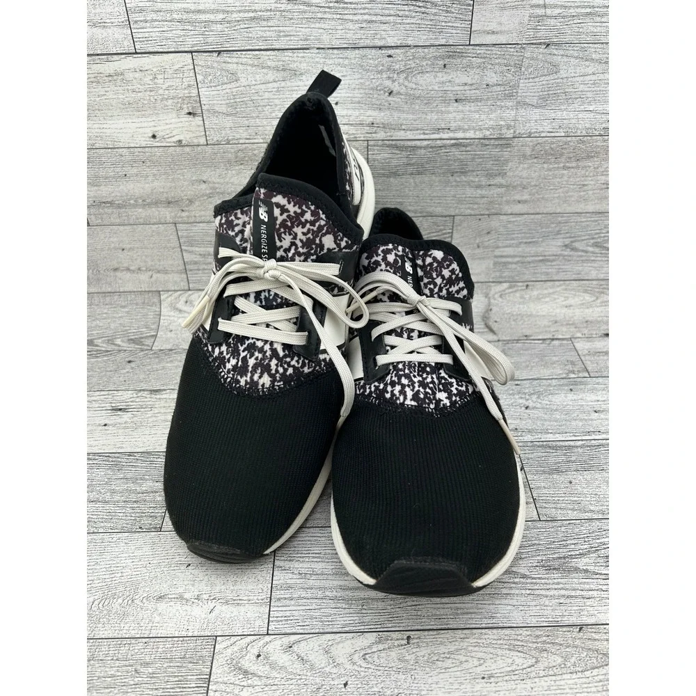 New Balance FuelCore Energize Black White Graphic Sneakers WNRGSMP1 Women Sz 8.5